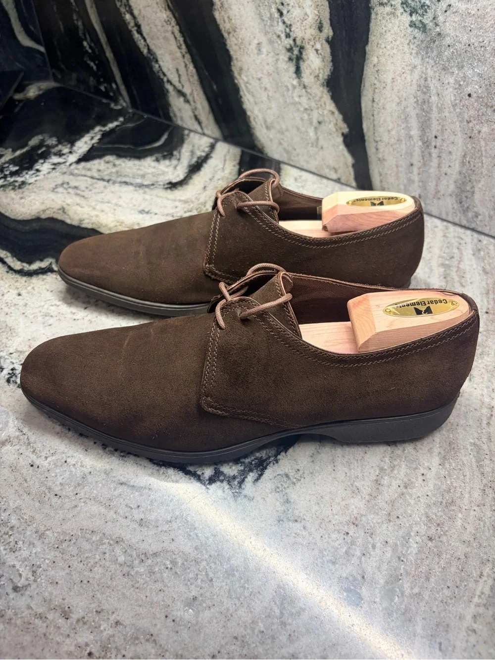 A. Testoni Black Label Brown Suede Derby Shoes UK 8 US 9 Made in Italy